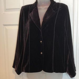 VTG Harari Classy Velvet Blazer Size S chocolate color. Elegant Simplicity.